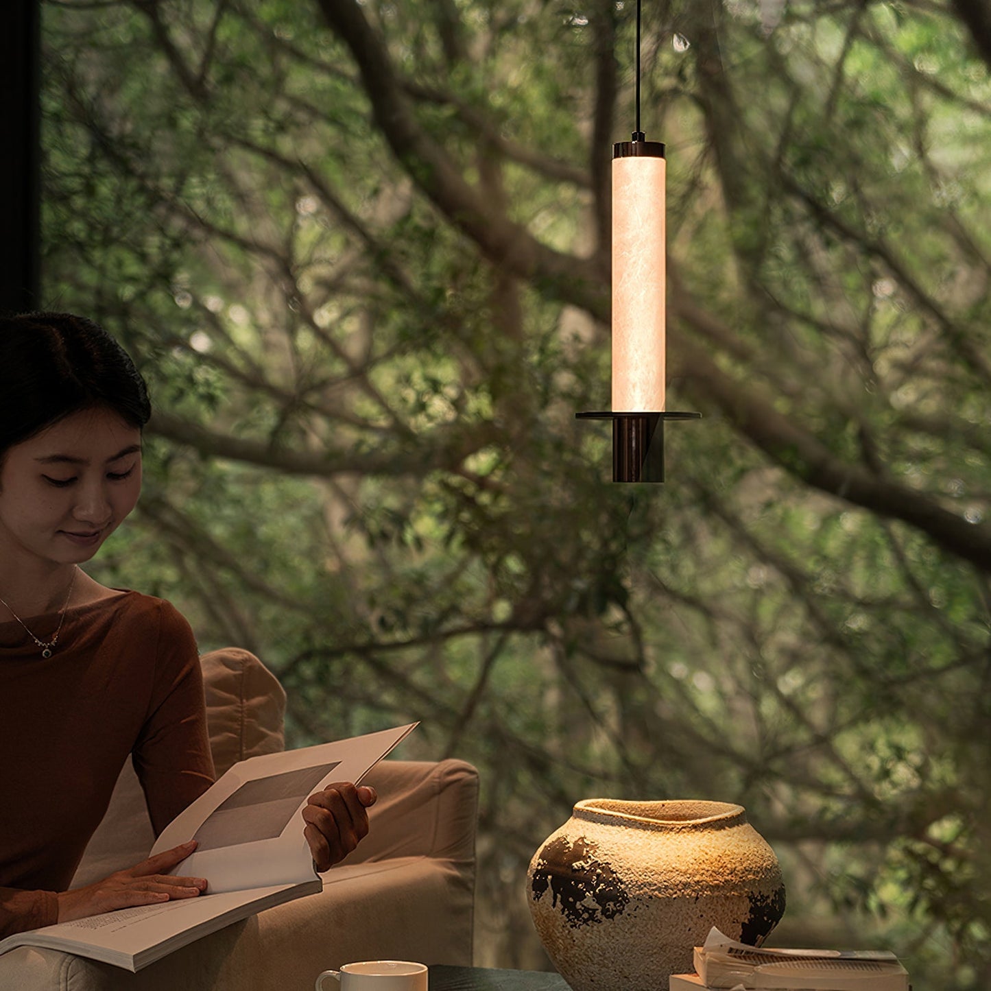 Zigrina Pendant Light – Elegant Alabaster Aesthetic with Inviting Illumination 2
