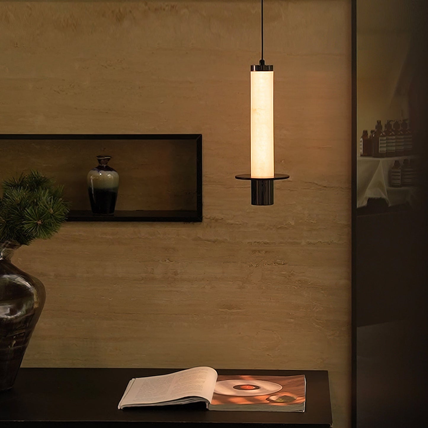 Zigrina Pendant Light – Elegant Alabaster Aesthetic with Inviting Illumination 7