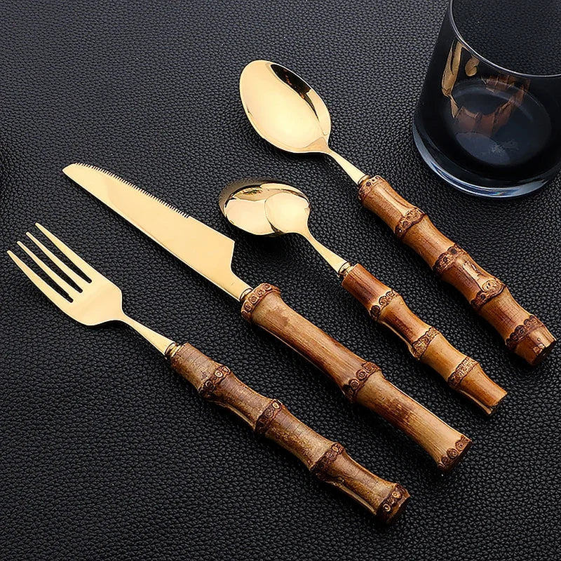 24-Piece Bamboo Cutlery Set – Stylish, Eco-Friendly Dining Essentials 3