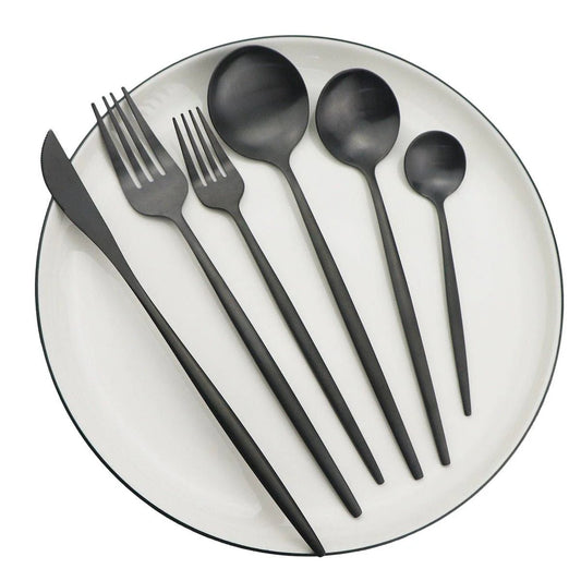 30-Part Minimalist Cutlery Set – Sleek Design for Effortless Dining 0