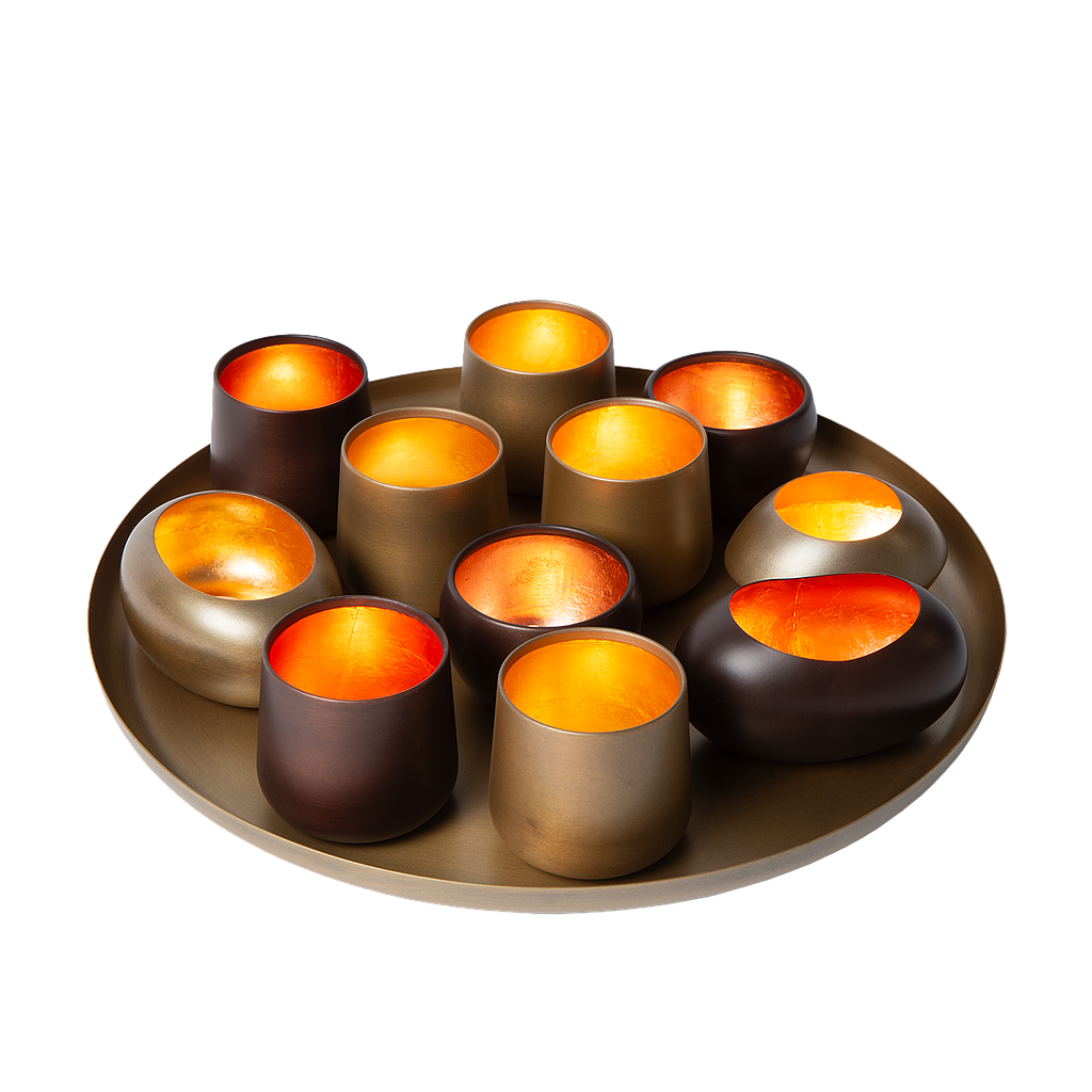 Antique Brass Candle Holder Bowl – Captivating Display for Warmth and Elegance 0