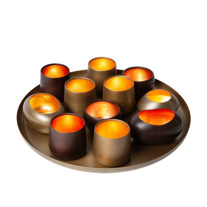 Antique Brass Candle Holder Bowl – Captivating Display for Warmth and Elegance 0