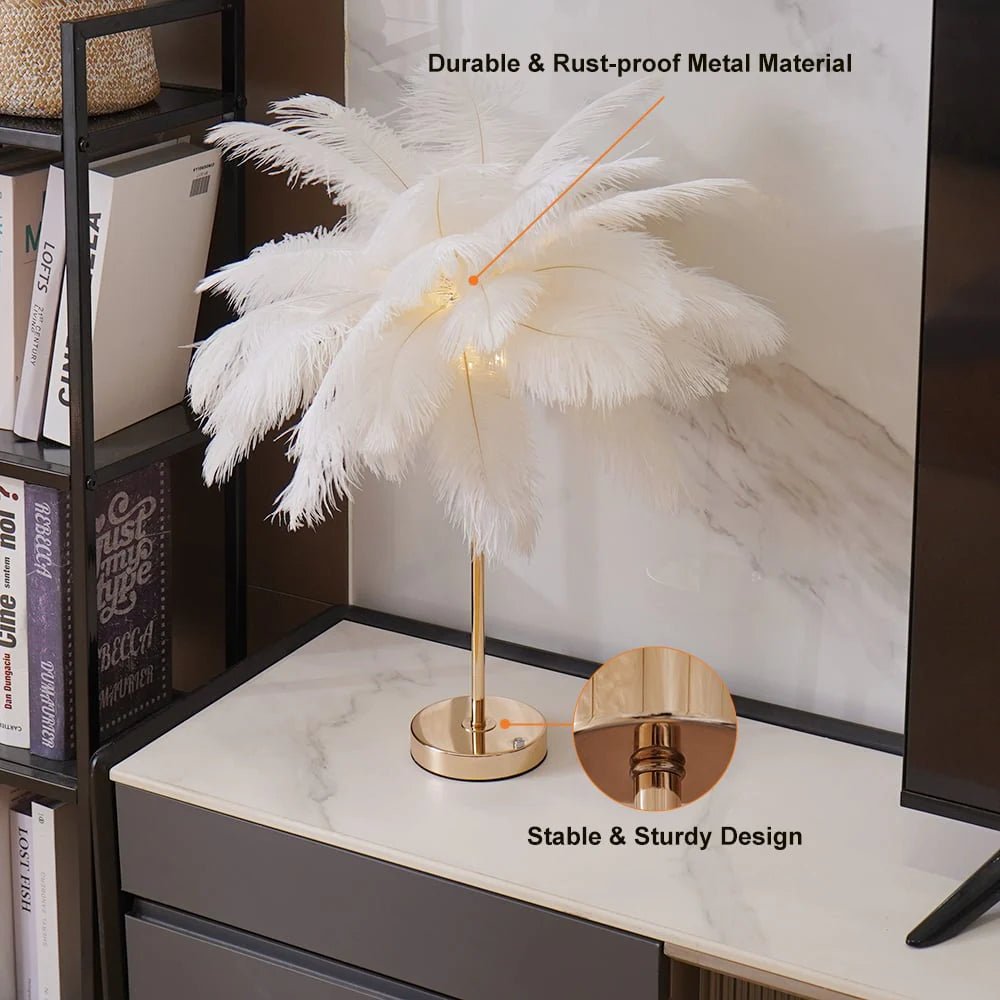 Art Deco Feder Gold Table Lamp – Stylish Illumination for Timeless Elegance 4