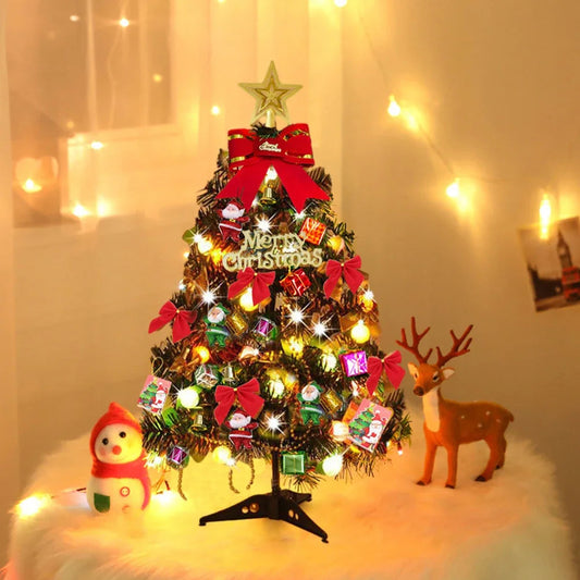 **Artificial Christmas Tree Set** – Festive Table Decoration with Lights 0