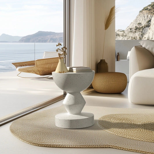 Artificial Terrazzo Concrete Side Table – Elegant Design for Indoor and Outdoor Spaces 1