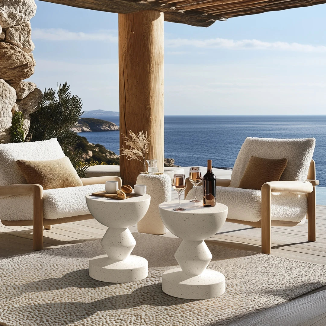 Artificial Terrazzo Concrete Side Table – Elegant Design for Indoor and Outdoor Spaces 3