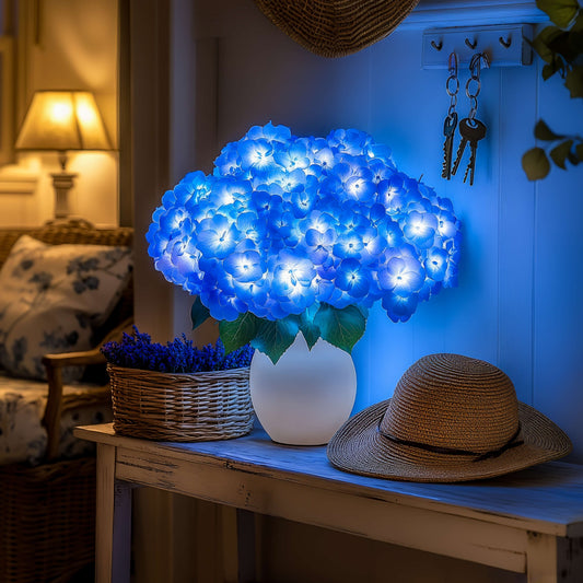 Azure Blue Flower Table Lamp – Charming Glow for Cozy Spaces 0