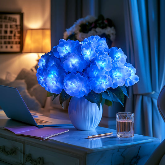 Azure Blue Flower Table Lamp – Charming Glow for Cozy Spaces 1