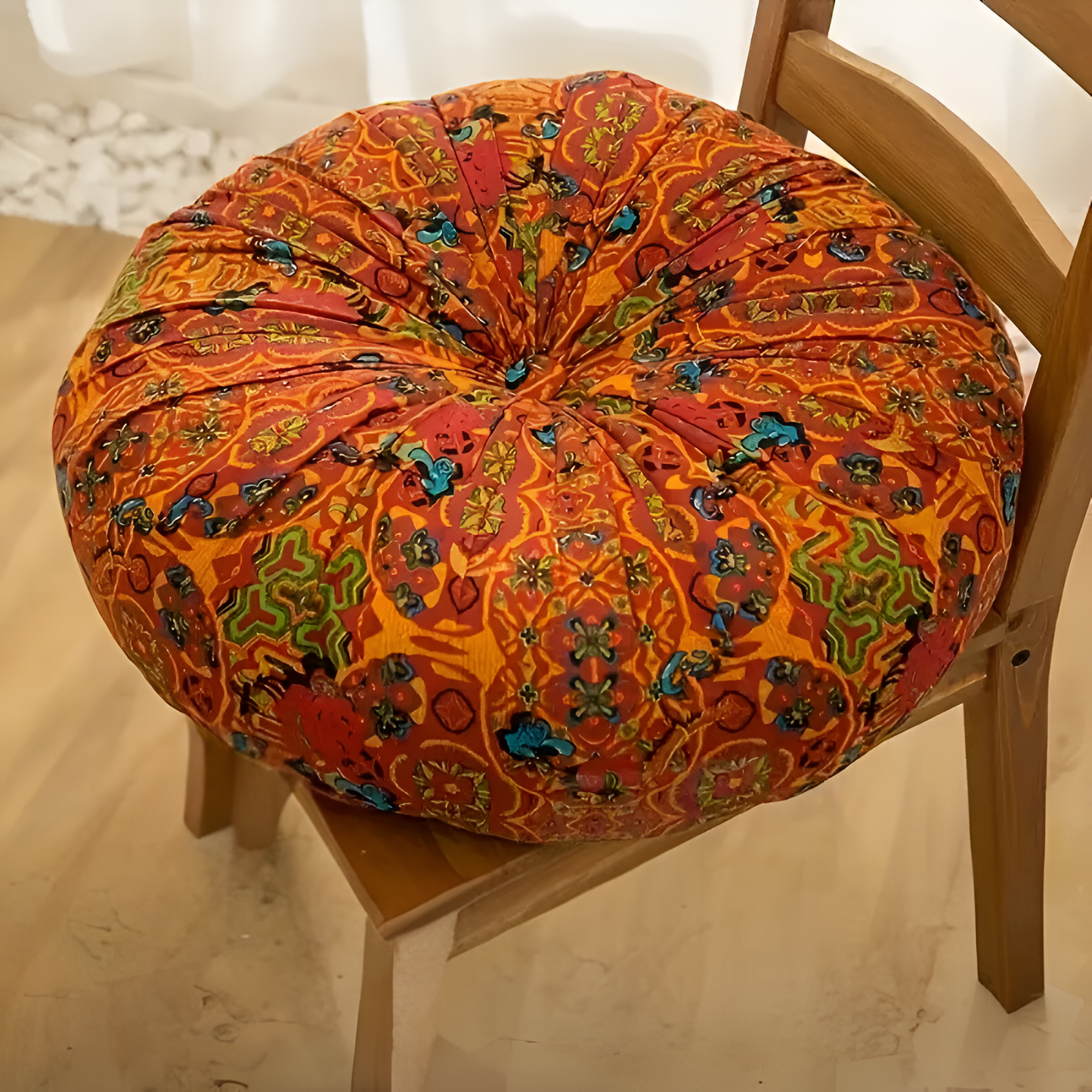 Bohemian Embroidered Floor Cushion – Artistic Comfort For Relaxing Spaces 5