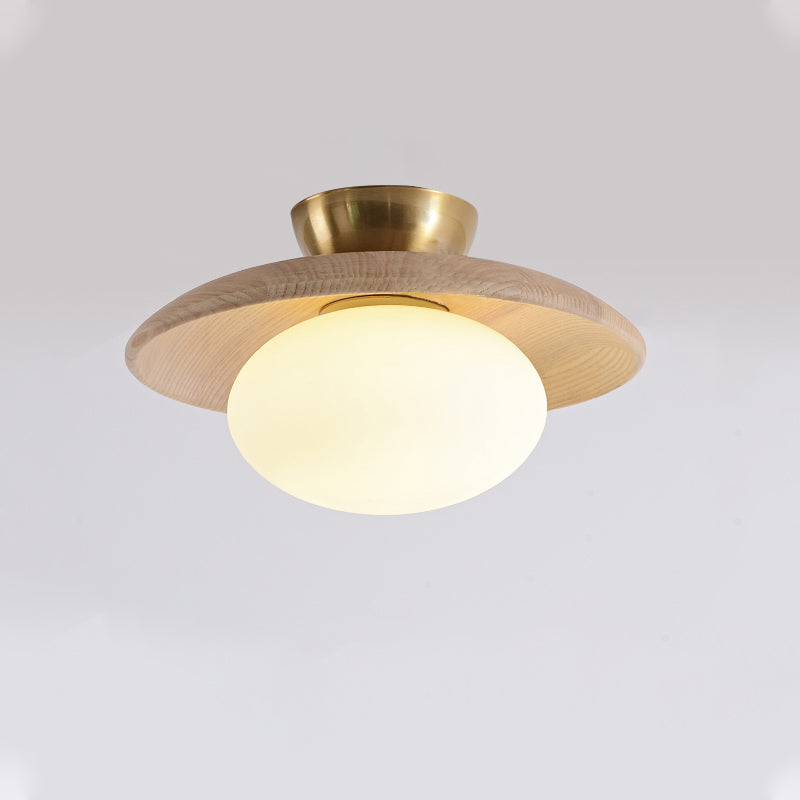 Cathy Ceiling Lamp Wood And Glass – Timeless Design With Soft Ambient Glow 0