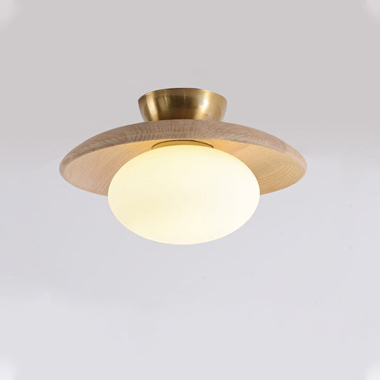 Cathy Ceiling Lamp Wood And Glass – Timeless Design With Soft Ambient Glow 0