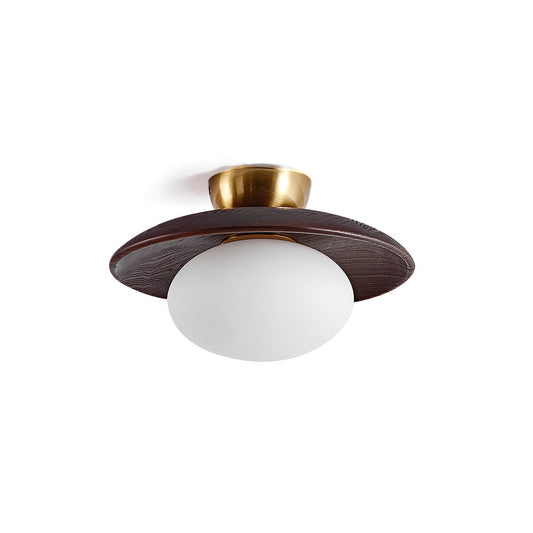 Cathy Ceiling Lamp Wood And Glass – Timeless Design With Soft Ambient Glow 1