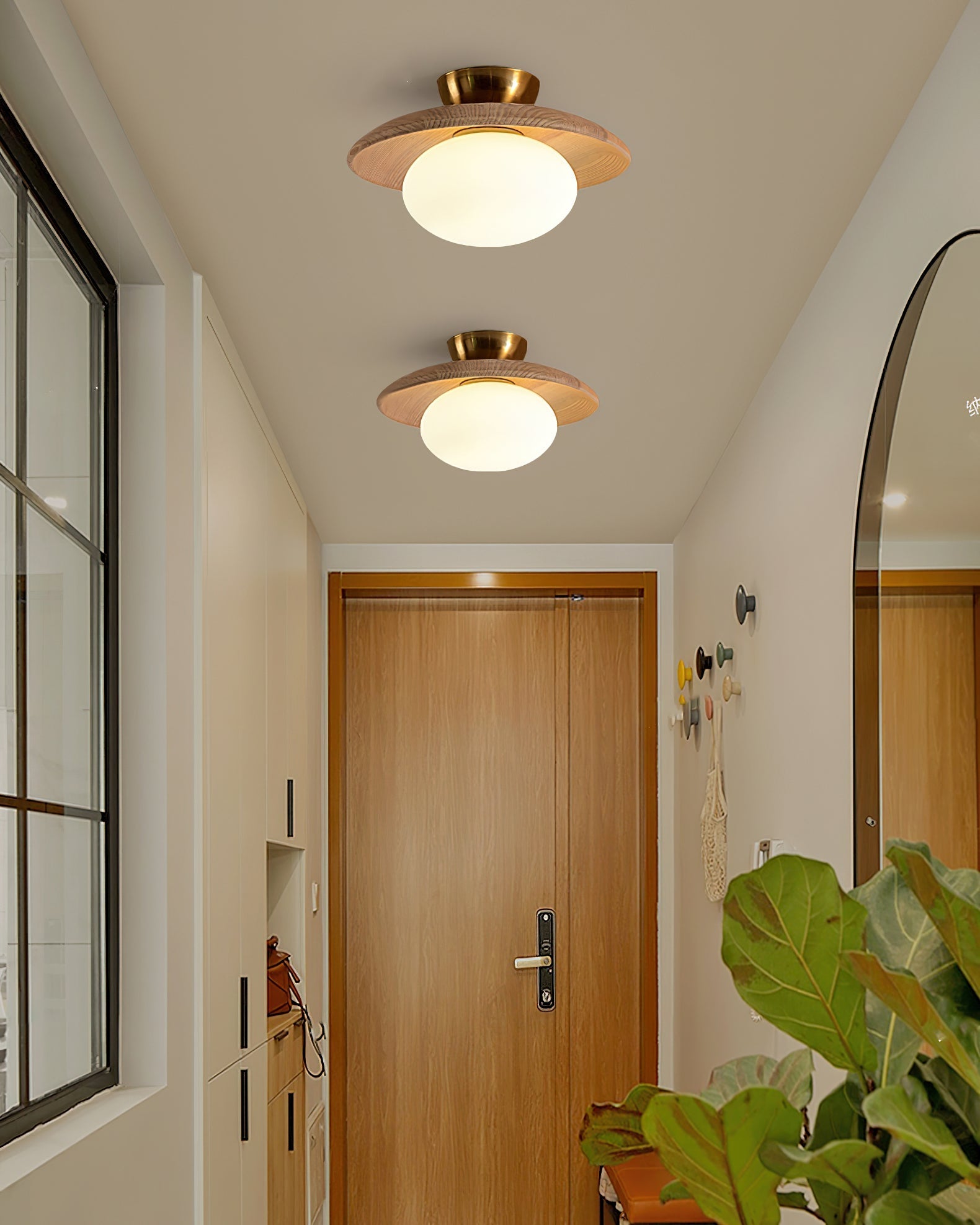 Cathy Ceiling Lamp Wood And Glass – Timeless Design With Soft Ambient Glow 3