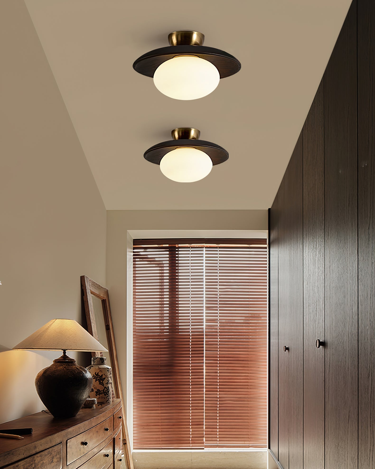 Cathy Ceiling Lamp Wood And Glass – Timeless Design With Soft Ambient Glow 4