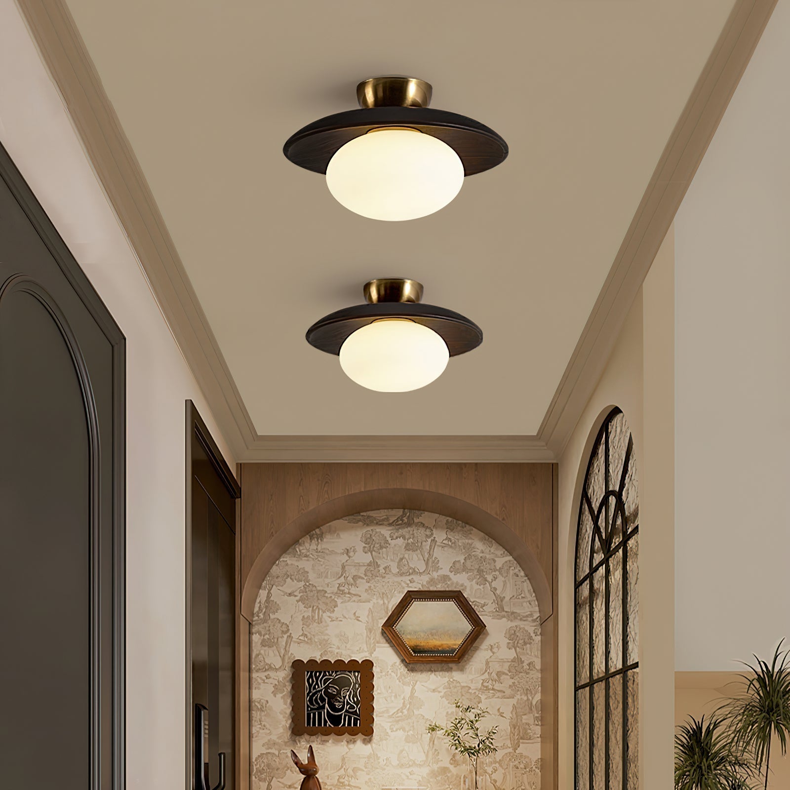 Cathy Ceiling Lamp Wood And Glass – Timeless Design With Soft Ambient Glow 5