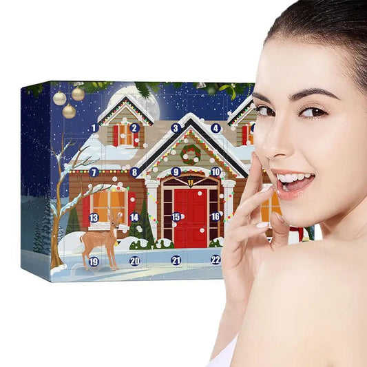 Christmas Advent Calendar Miniature Houses – Illuminated Décor for Festive Cheer 0
