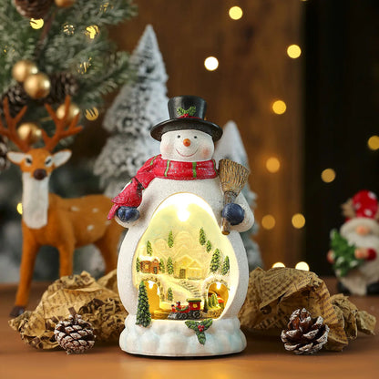 Christmas Cabin Figure Music Box – Illuminated Cheer for Holiday Gatherings 0
