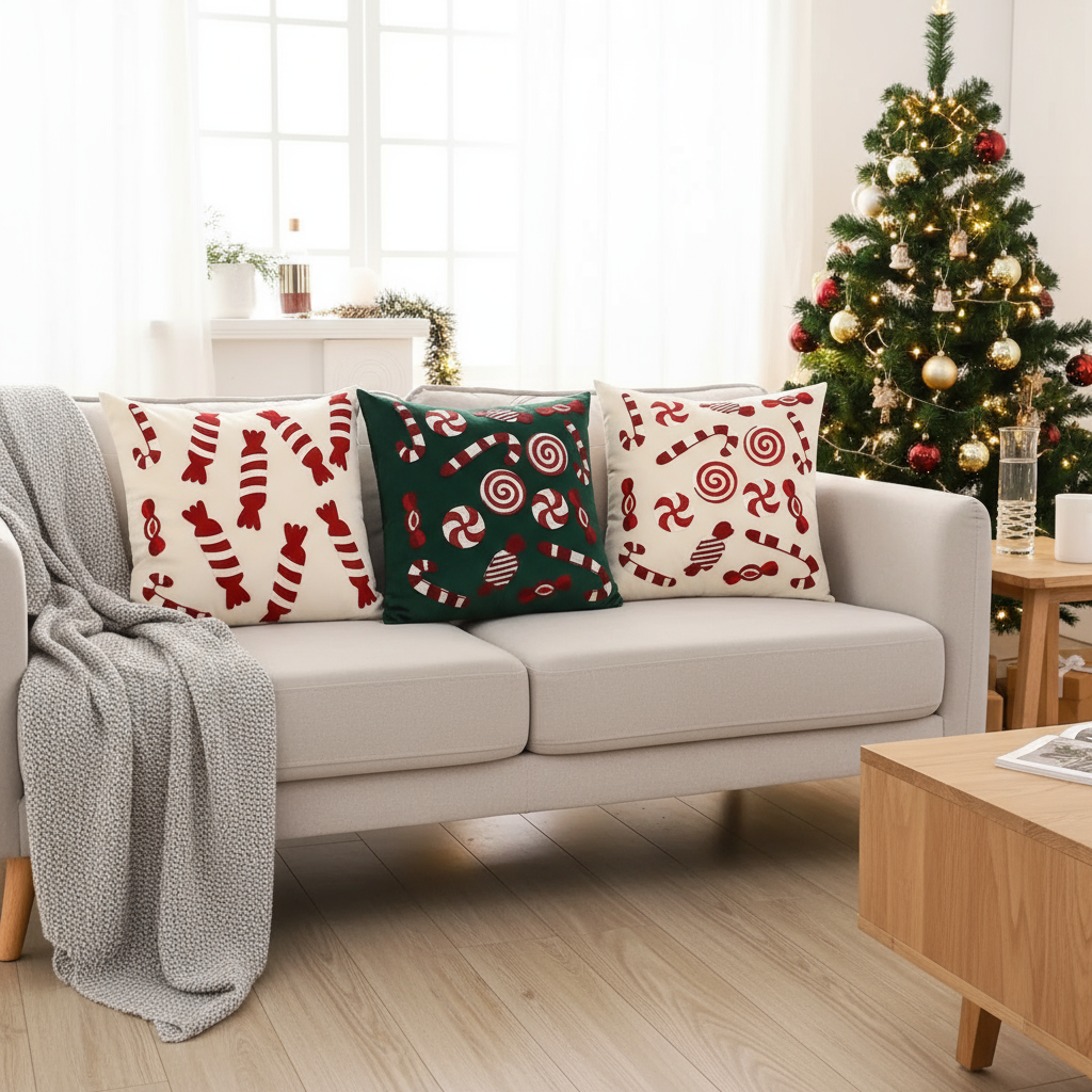Christmas Cushion Cover With Snowflakes – Luxurious Velvet For A Festive Touch 1