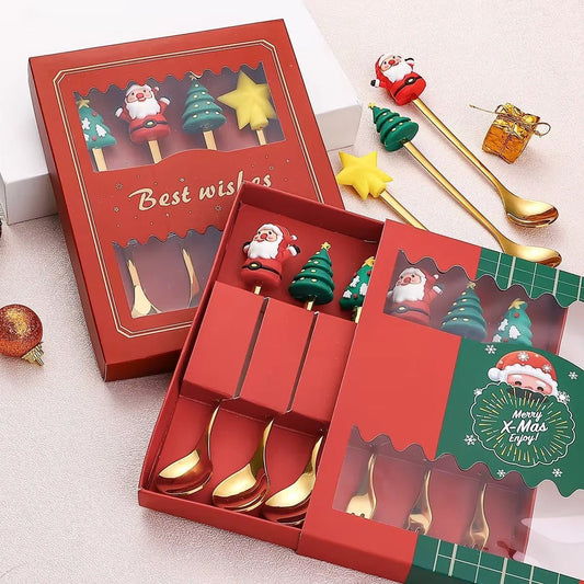 Christmas Dessert Spoon Set – Charming Cutlery for Festive Moments 1