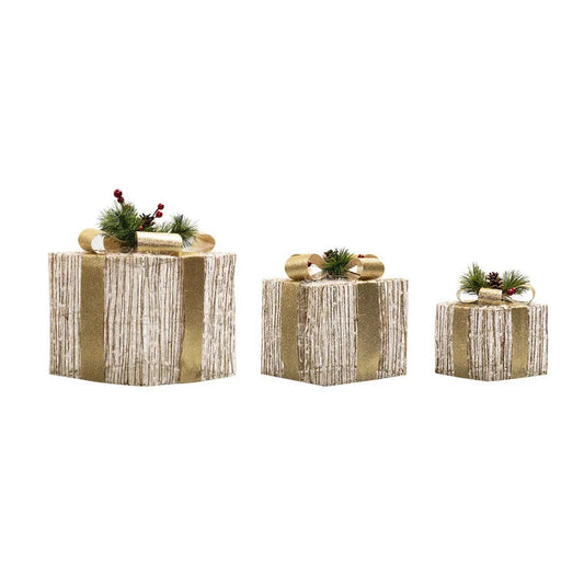 Christmas Glow Gift Boxes Set – Chic Decoration for Festive Gatherings 0