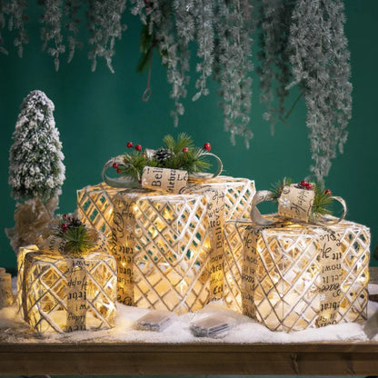 Christmas Glow Gift Boxes Set – Chic Decoration for Festive Gatherings 5