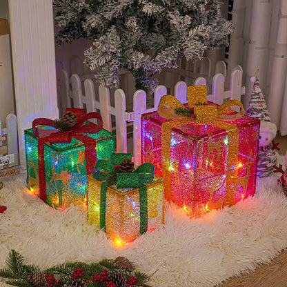 Christmas Glow Gift Boxes Set – Chic Decoration for Festive Gatherings 6