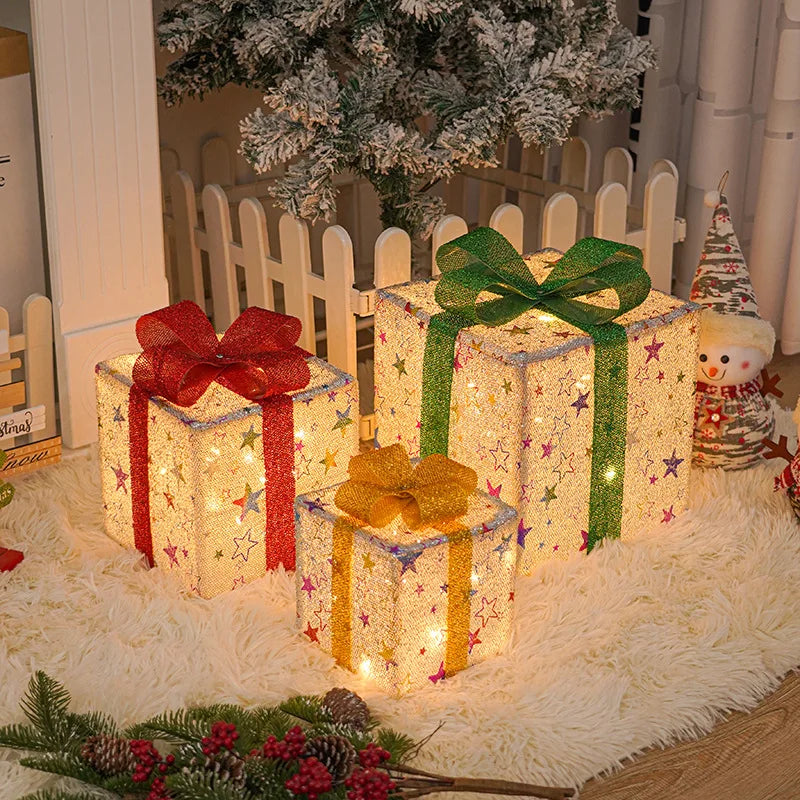 Christmas Glow Gift Boxes Set – Chic Decoration for Festive Gatherings 7