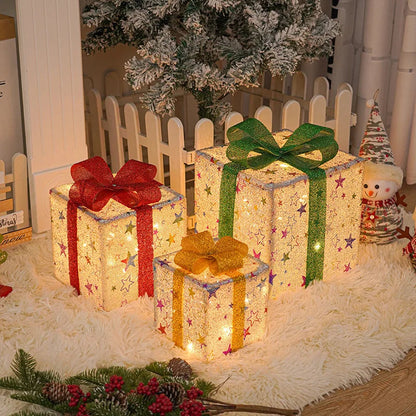 Christmas Glow Gift Boxes Set – Chic Decoration for Festive Gatherings 7