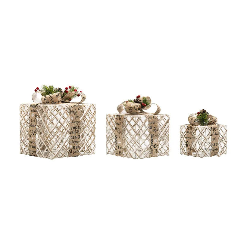 Christmas Glow Gift Boxes Set – Chic Decoration for Festive Gatherings 8
