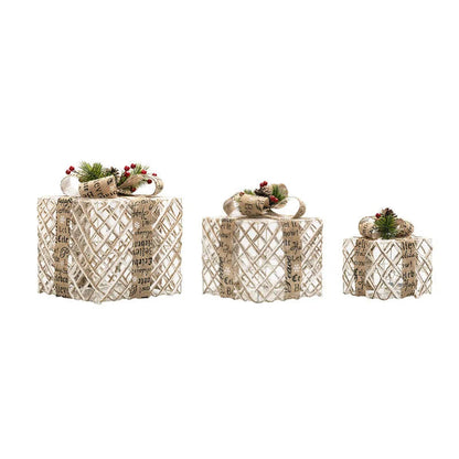 Christmas Glow Gift Boxes Set – Chic Decoration for Festive Gatherings 8