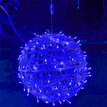 Christmas LED Rattan Ball Garland – Festive Glow for Outdoor Gatherings 9