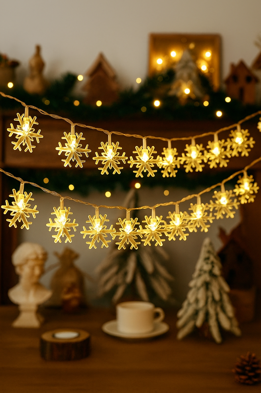 Christmas Lights Snowflake – Warm LED Glow for Festive Cheer 0
