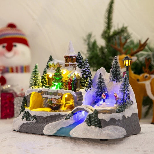 **Christmas Schnehaus Figure** – Enchanting Decor with Music and Light 0