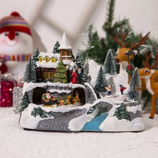 **Christmas Schnehaus Figure** – Enchanting Decor with Music and Light 1