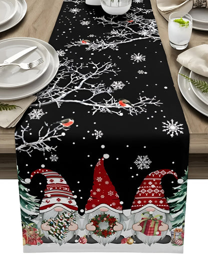 Christmas Table Runner Snowflakes – Charming Winter Accent for Holiday Celebrations 0