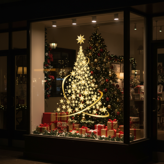 Christmas Window Sticker Gold – Stylish Addition for Holiday Cheer 1
