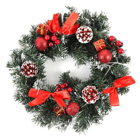 Christmas Wreath with LED Lighting – Elegant Design for Festive Cheer 0