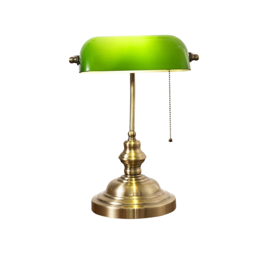 Classic Banker Lamp Brass Green – Elegant Design with Focused Illumination 0