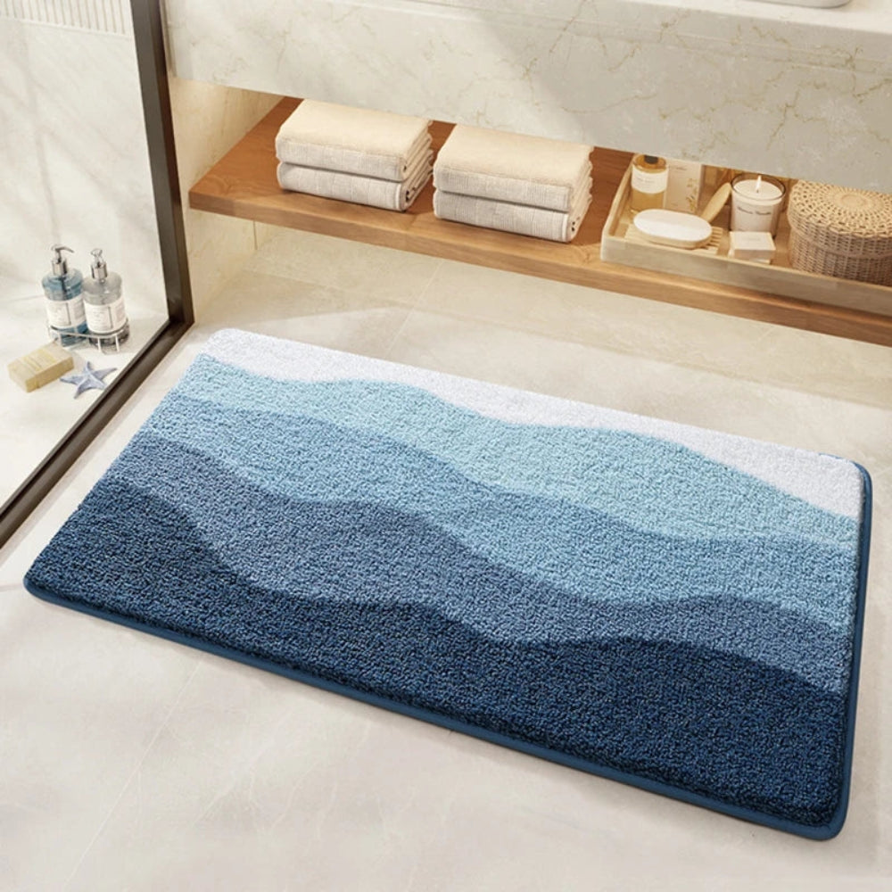 Coastal Wave Pattern Non-Slip Bath Mat – Create A Tranquil Bathroom Oasis 1