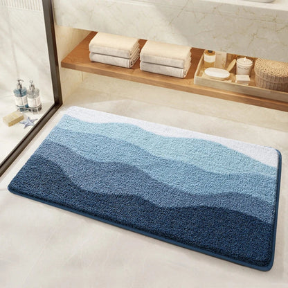 Coastal Wave Pattern Non-Slip Bath Mat – Create A Tranquil Bathroom Oasis 1
