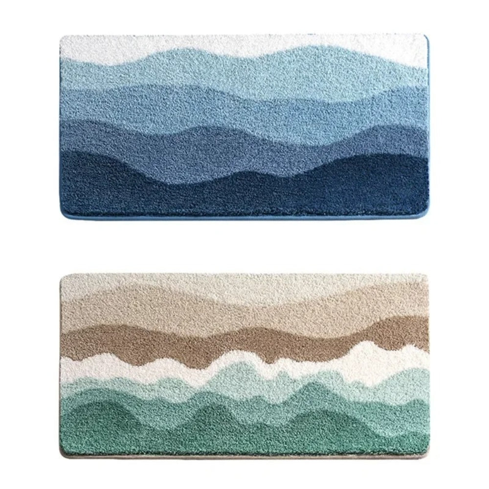 Coastal Wave Pattern Non-Slip Bath Mat – Create A Tranquil Bathroom Oasis 5