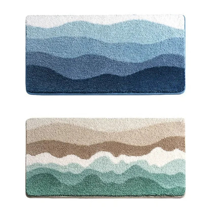 Coastal Wave Pattern Non-Slip Bath Mat – Create A Tranquil Bathroom Oasis 5