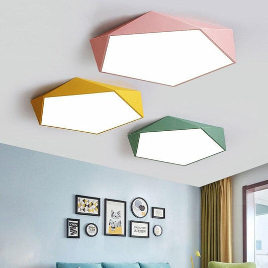 Colored Geometric LED Ceiling Light – Modern Design with Remote Control 1