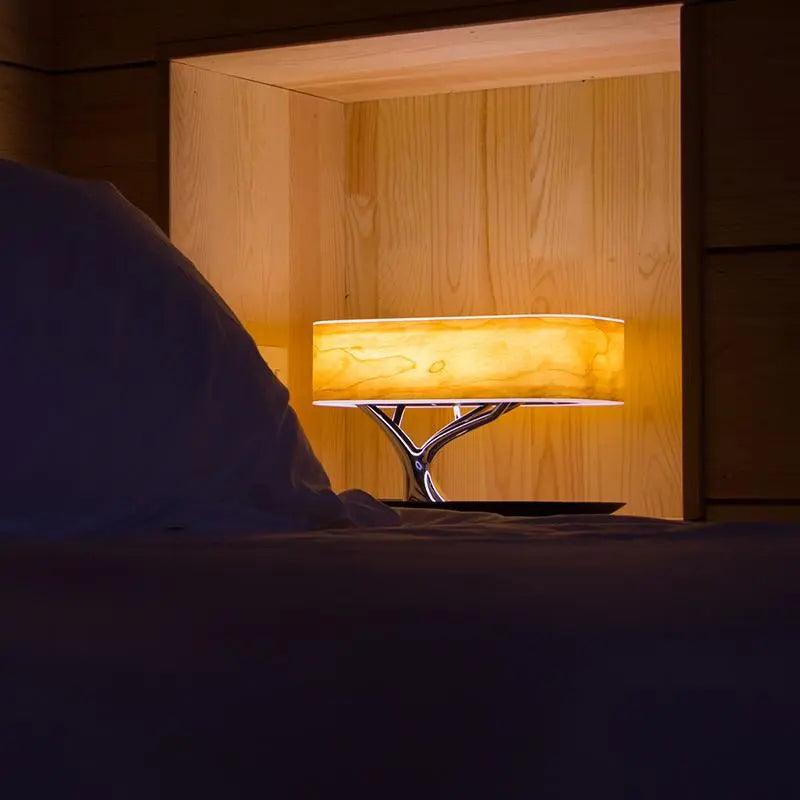 Contemporary Glass Table Lamp – Elegant Design with Wireless Charging Features 1