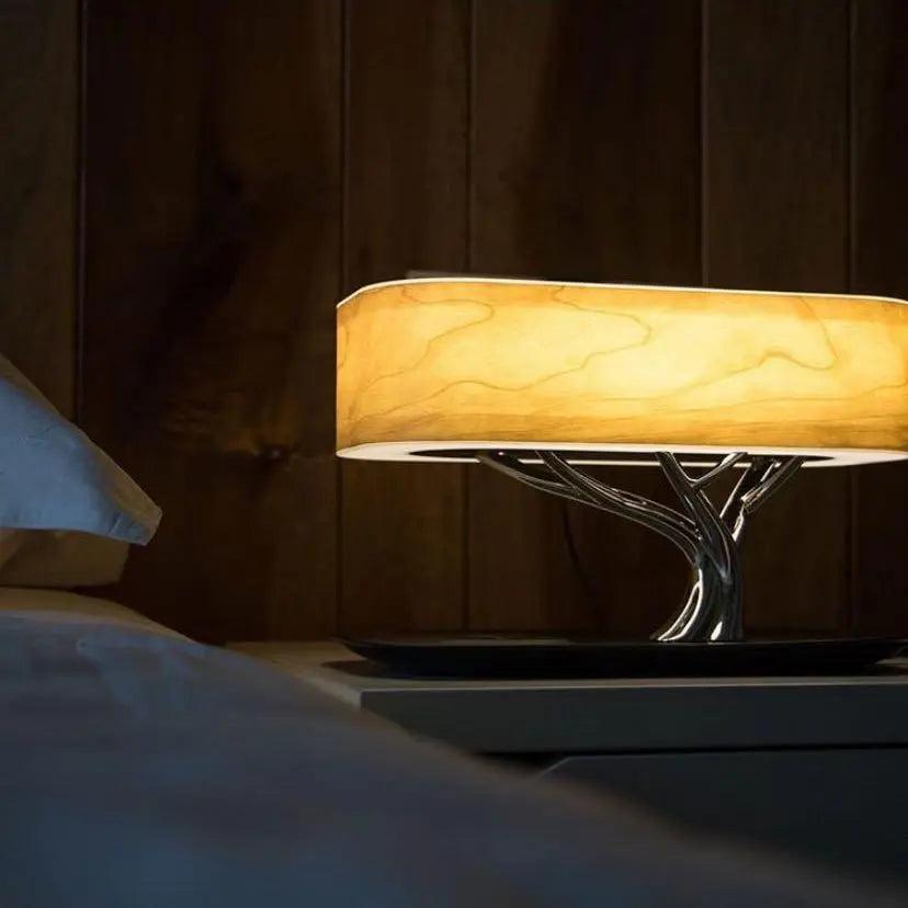 Contemporary Glass Table Lamp – Elegant Design with Wireless Charging Features 4