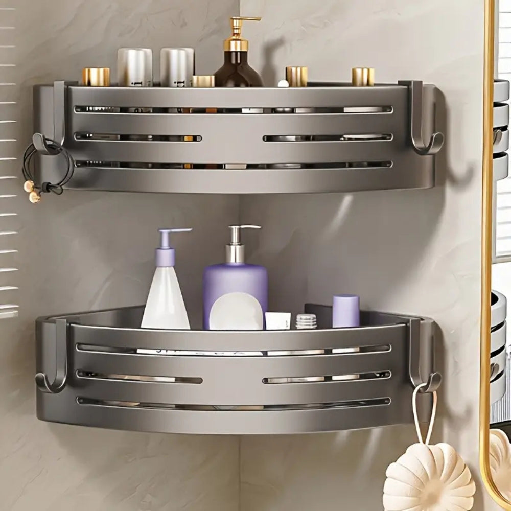 Corner Shower Shelf Aluminum – Maximize Your Bathroom Storage Effortlessly 3