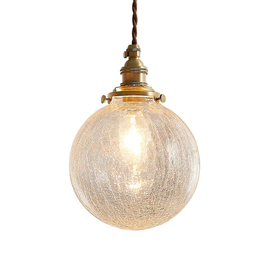 Crackle Glass Pendant Light – Elegant Design with Enchanting Shadows 0