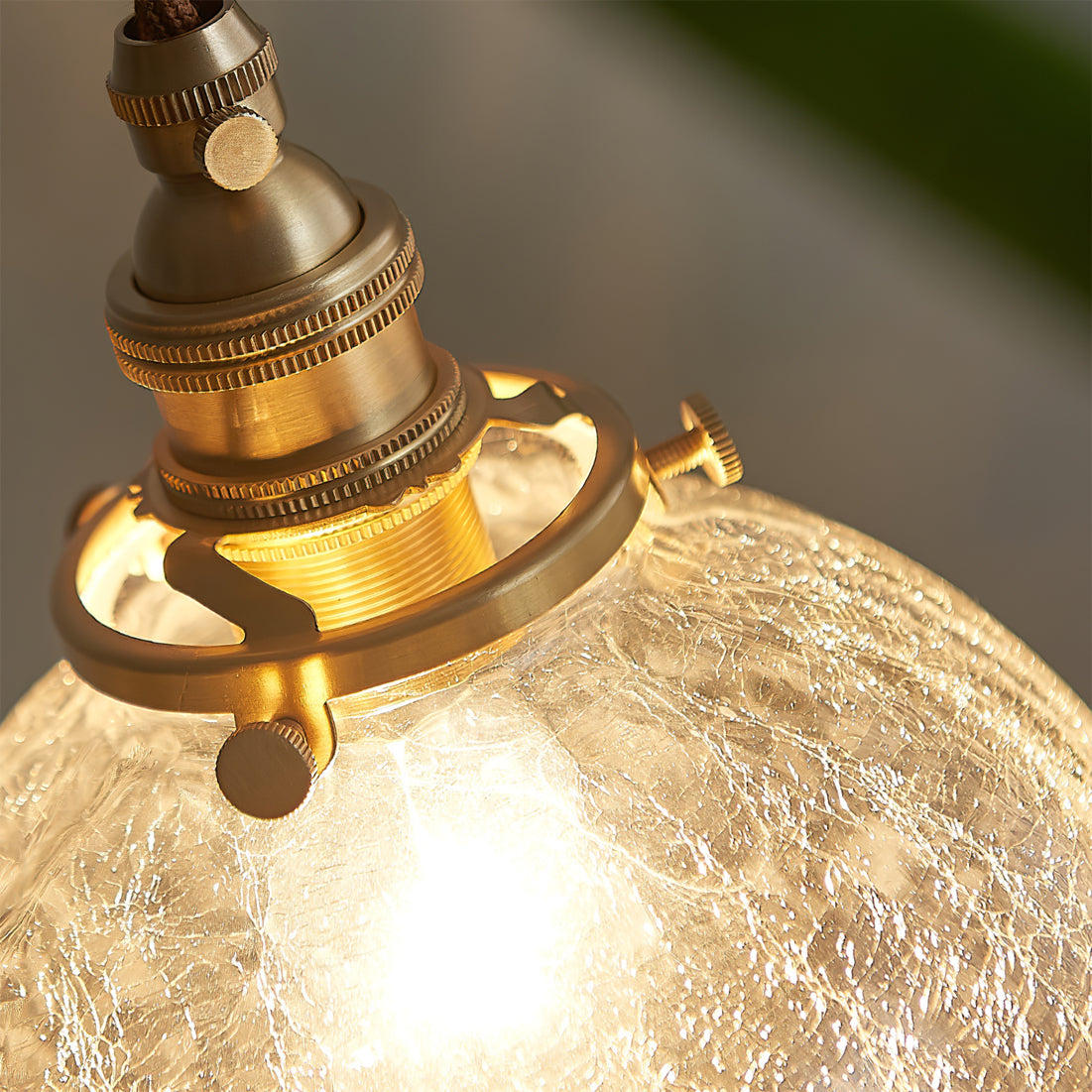 Crackle Glass Pendant Light – Elegant Design with Enchanting Shadows 4