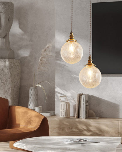 Crackle Glass Pendant Light – Elegant Design with Enchanting Shadows 5