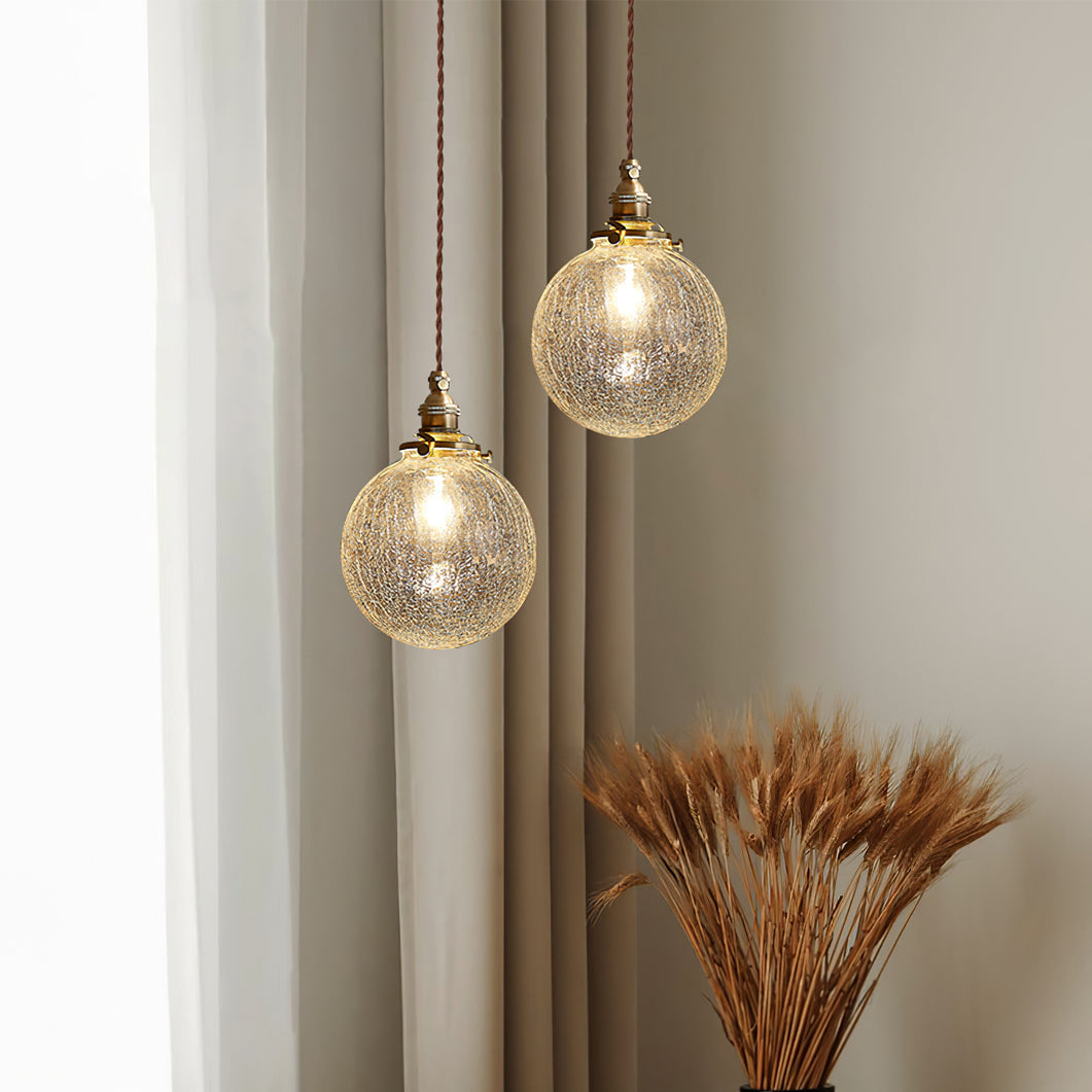 Crackle Glass Pendant Light – Elegant Design with Enchanting Shadows 7